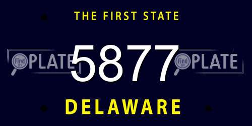 5877 Delaware License Plate