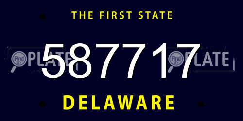 587717 Delaware License Plate