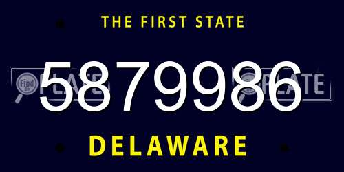 5879986 Delaware License Plate