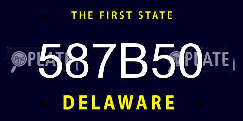 587B50 Delaware License Plate