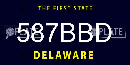 587BBD Delaware License Plate