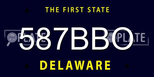 587BBO Delaware License Plate