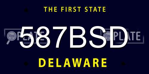 587BSD Delaware License Plate