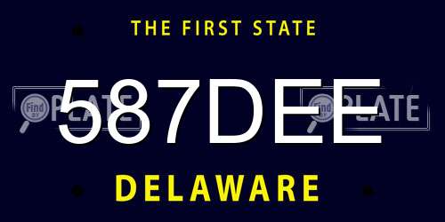 587DEE Delaware License Plate