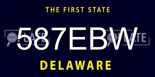 587EBW Delaware License Plate