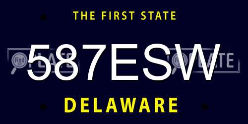 587ESW Delaware License Plate