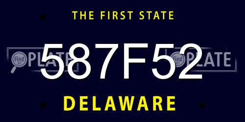 587F52 Delaware License Plate