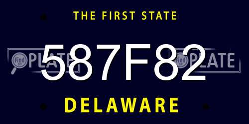 587F82 Delaware License Plate