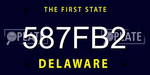 587FB2 Delaware License Plate
