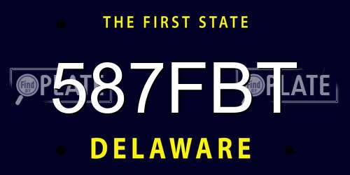 587FBT Delaware License Plate