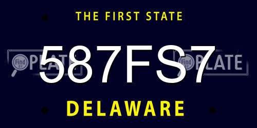 587FS7 Delaware License Plate