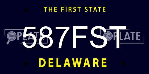 587FST Delaware License Plate