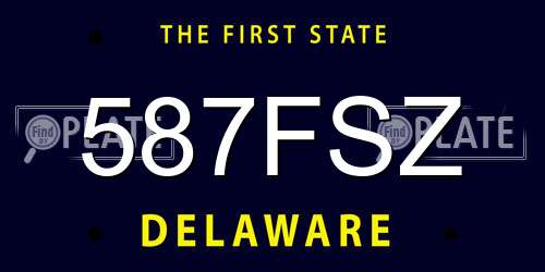 587FSZ Delaware License Plate