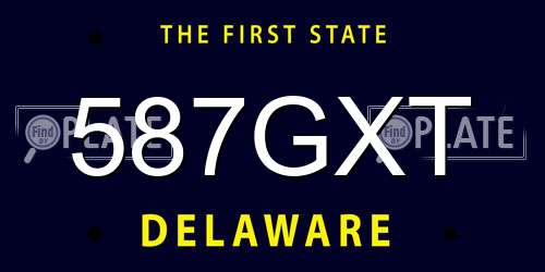 587GXT Delaware License Plate