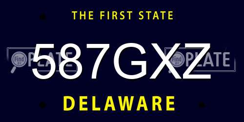 587GXZ Delaware License Plate