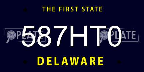 587HT0 Delaware License Plate