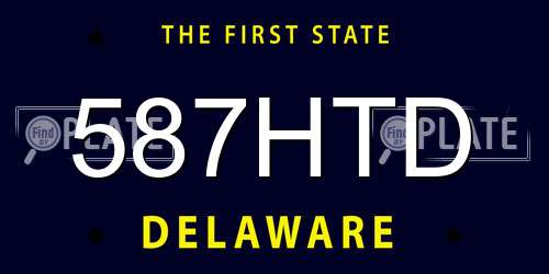 587HTD Delaware License Plate