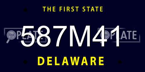 587M41 Delaware License Plate