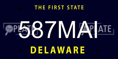 587MAI Delaware License Plate