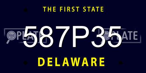 587P35 Delaware License Plate