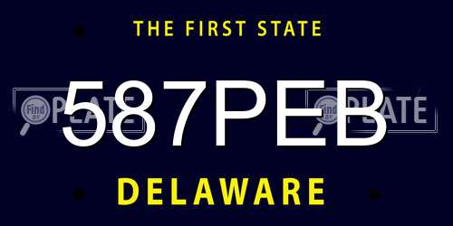 587PEB Delaware License Plate