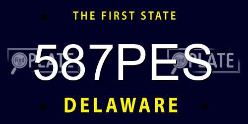587PES Delaware License Plate
