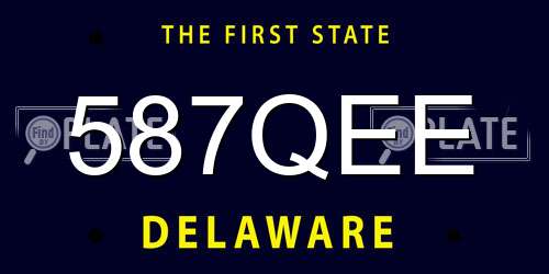 587QEE Delaware License Plate