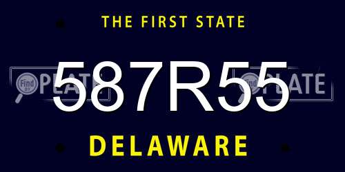587R55 Delaware License Plate