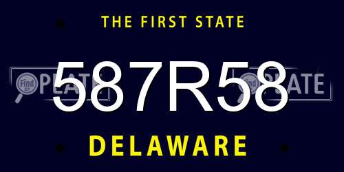 587R58 Delaware License Plate