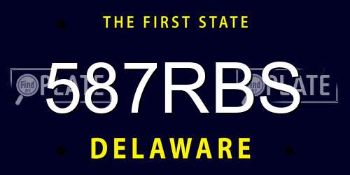 587RBS Delaware License Plate