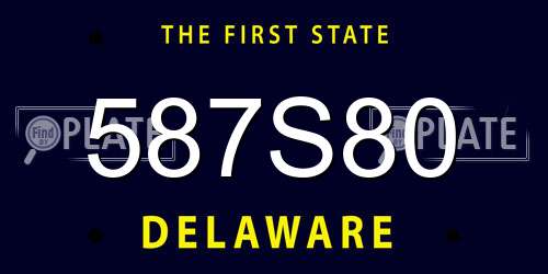 587S80 Delaware License Plate