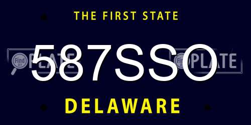 587SSO Delaware License Plate