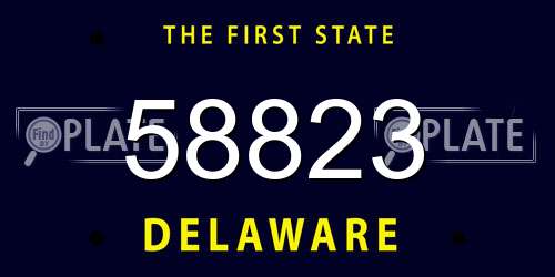 58823 Delaware License Plate