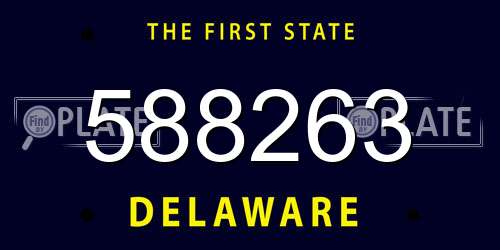 588263 Delaware License Plate