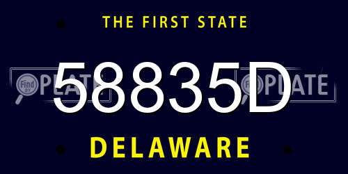 58835D Delaware License Plate