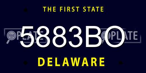 5883BO Delaware License Plate