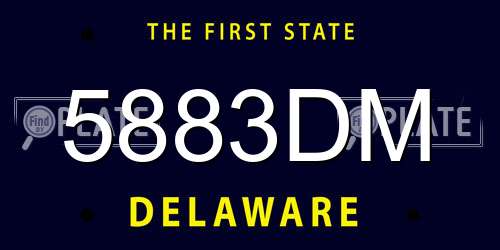 5883DM Delaware License Plate