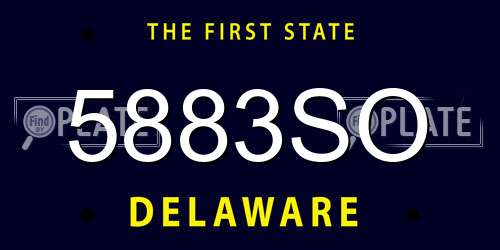 5883SO Delaware License Plate