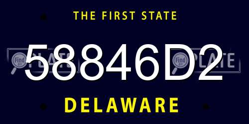 58846D2 Delaware License Plate