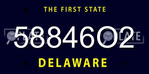 58846O2 Delaware License Plate