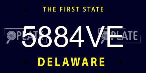 5884VE Delaware License Plate
