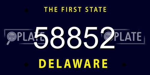 58852 Delaware License Plate