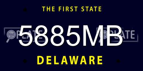 5885MB Delaware License Plate