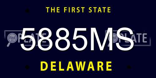 5885MS Delaware License Plate