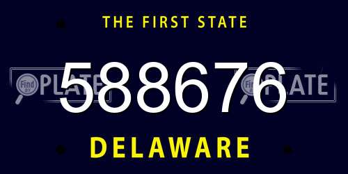 588676 Delaware License Plate