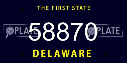 58870 Delaware License Plate