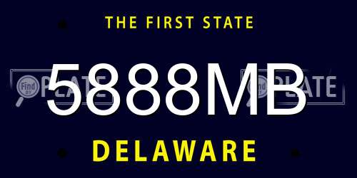 5888MB Delaware License Plate