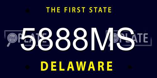 5888MS Delaware License Plate