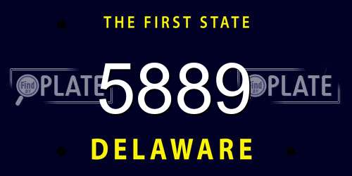 5889 Delaware License Plate