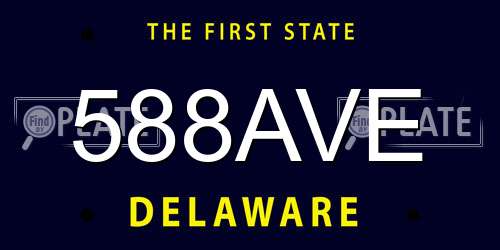 588AVE Delaware License Plate